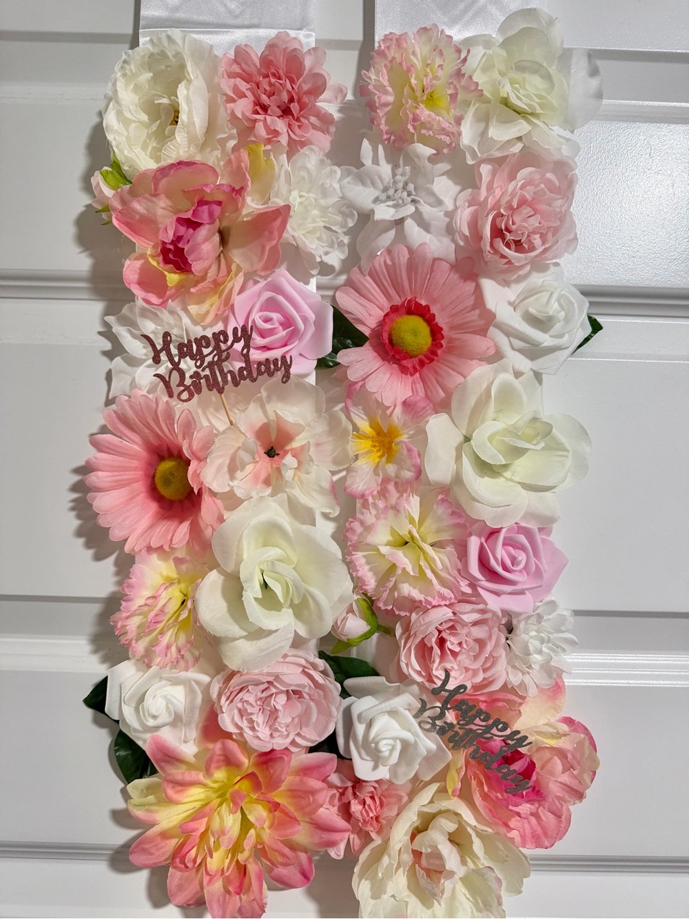 Happy Birthday floral sash/floral lei